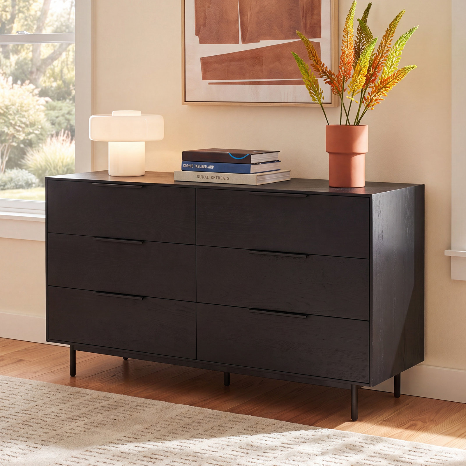 Ellis 60" Oak Dresser, Black