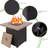 28Inch Outdoor Gas Fire Pit Table 48000 , Square Propane Patio . Bionic Wood Grain Lid. Great For Backyard, Garden, Party, Deck, Courtyard. Brown Steel. 27.19 In. Depth & Width, 23.68 Height, 63.41
