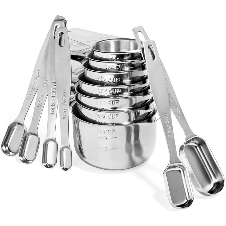 solacol 304 Stainless Steel Measuring Cup and Spoon Set, Kitchen Large  Belly Cup Baking Utensils, Kitchen Tools, Measuring Cups and Spoons, Seven  Piece Set 