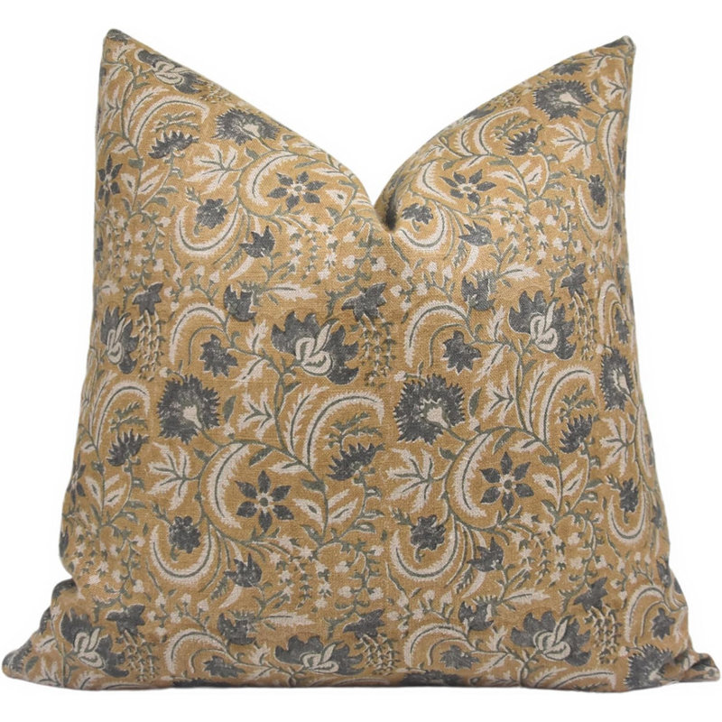 Housse de coussin d'intérieur Floral Linen, 26 po x 26 po