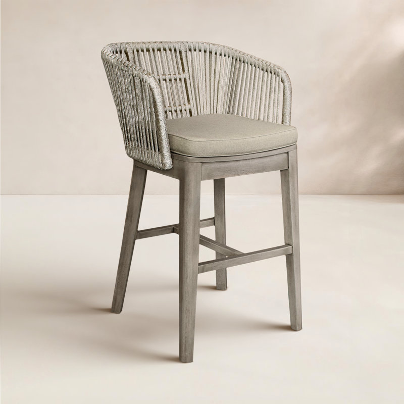 Tabouret de bar 28 po avec coussin Tarah, Gris, gris