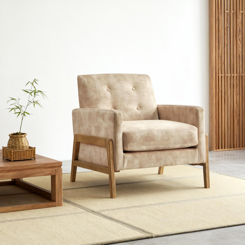 Fauteuil d'appoint à dossier capitonné Matson - Sable, Sable