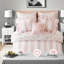Ensembles de literie roses pour lit simple et lit simple XL, couette à volants en microfibre pour chambre à coucher
