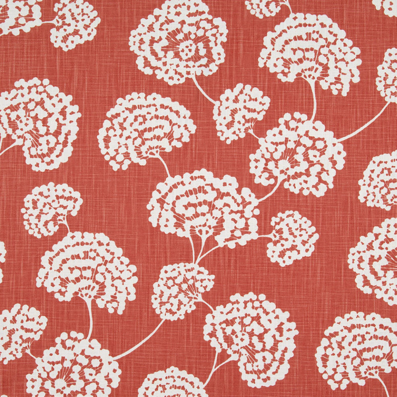 Crypton Home - Ra @Home Toile Stems 100% Cotton Fabric, Coral