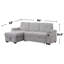 Canapé-lit modulaire réversible en tissu tissé avec méridienne de rangement, gris
