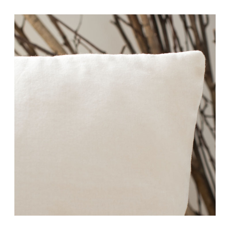 Velvet Reversible Throw Pillow, Beige