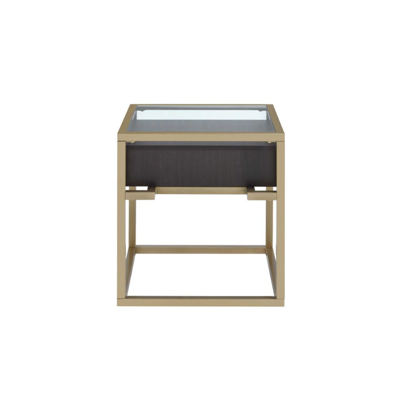 Table de bout avec rangement en verre Daylen