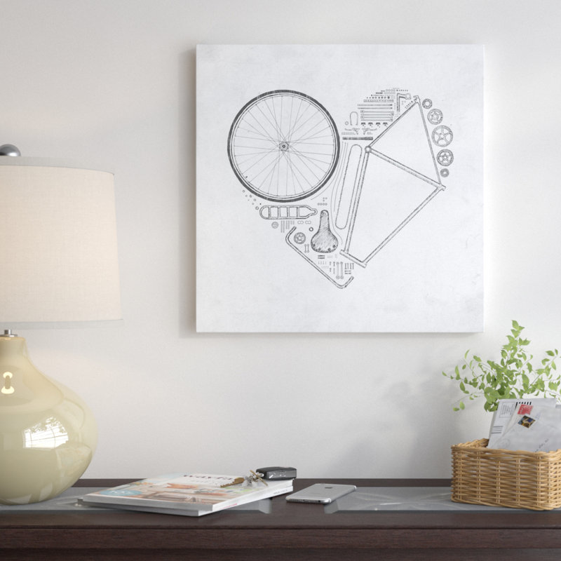 «Love Bike» par Florent Bodart - impression sur toile tendue, H 12 po x l 12 po x P 0,75 po
