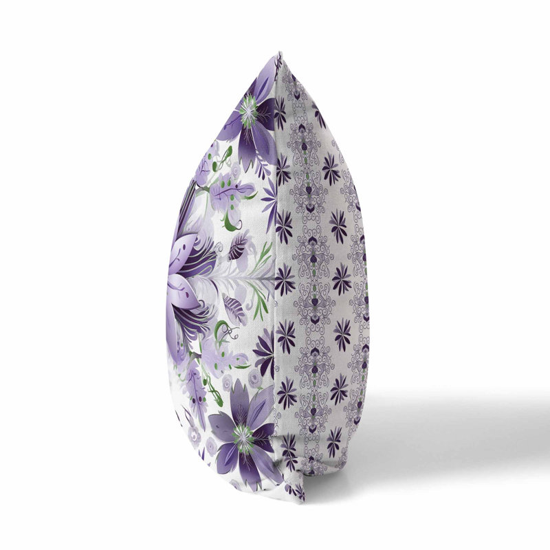 Snowy Crest Reversible Throw Pillow, 16"H x 16"W, White/Purple