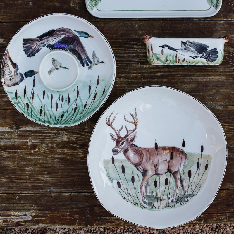 VIETRI Wildlife Terra Bianca Serving Bowls
