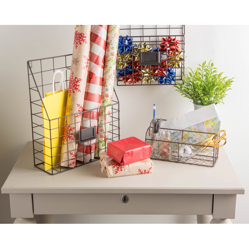 Dockery Farmhouse Wall Storage Basket, Bronze