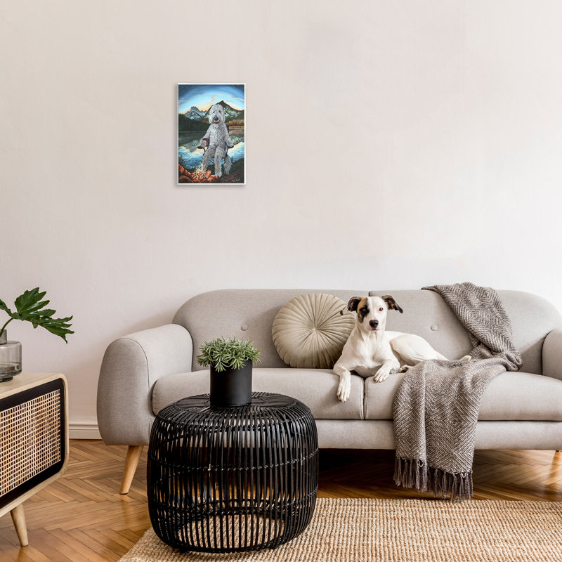 Stupell Industries Dog By Campfire Landscape Framed Giclee Art Design By Holly Simental, H 19 po x l 13 po x P 0,5 po