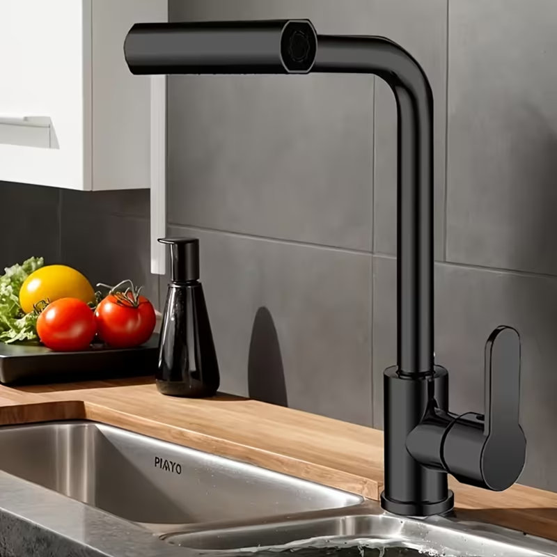 Robinet d'évier de cuisine noir mat