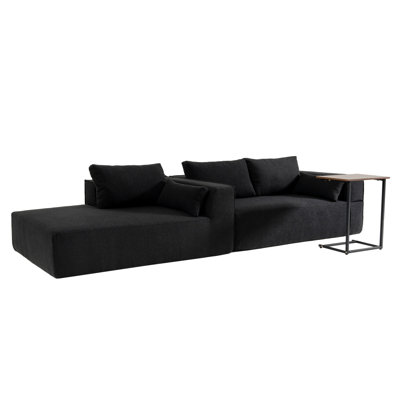 Canapé modulaire en L avec table d'appoint