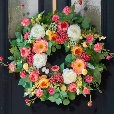 24 Inch Spring Wreaths for Front Door Outside