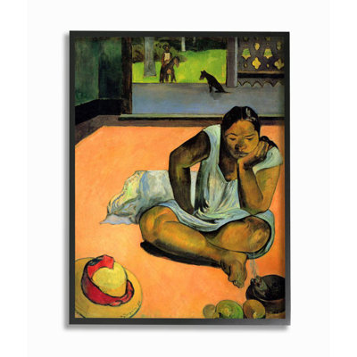 « waiting native figures classic » par paul gauguin-reproduction d’art