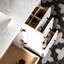 Meuble-lavabo rectangulaire simple de 94 cm (37 pouces) décalé vers la gauche, avec comptoir en marbre blanc de Carrare de 3,8 cm (1,5 pouce) d'épaisseur.-272130949-272130958