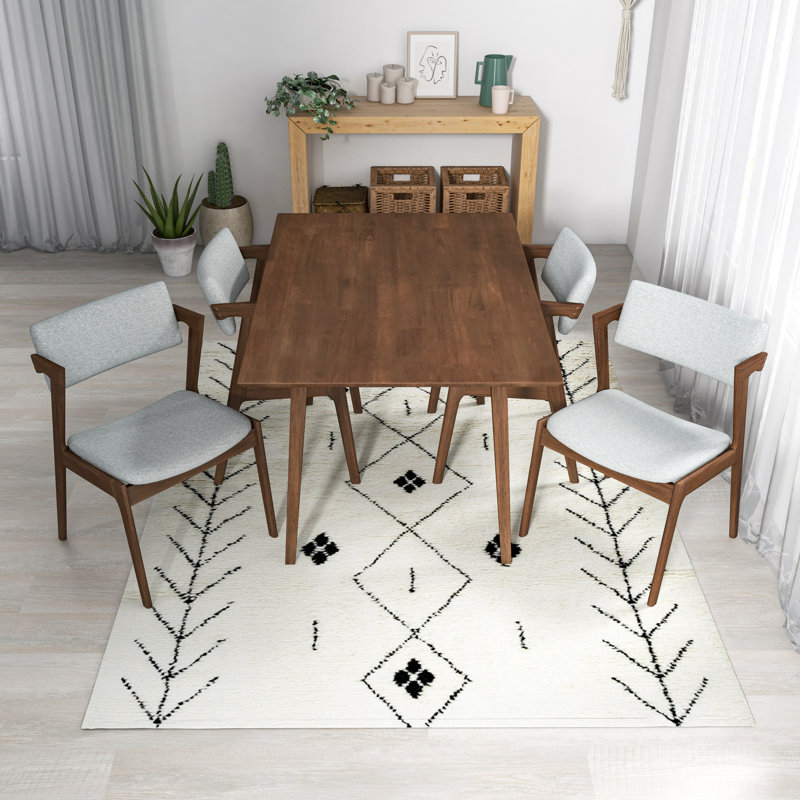 Ensemble repas pour 4 personnes Karlhans, Gris clair, H 29,5 po x L 47 po x l 29,5 po