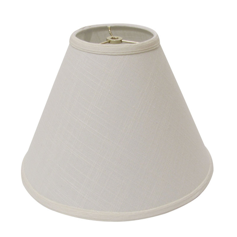 19" Deep Cone Slanted No Slub Lampshade, Beige, 10" H x 15" W x 15" D