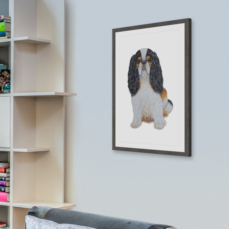 Spaniel 1 Piece Single Picture Frame Painting, 61cm H x 41cm W