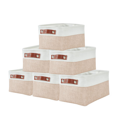Decomomo Foldable Storage Bin | Collapsible Sturdy Cationic Fabric Storage Basket Cube W/Handles