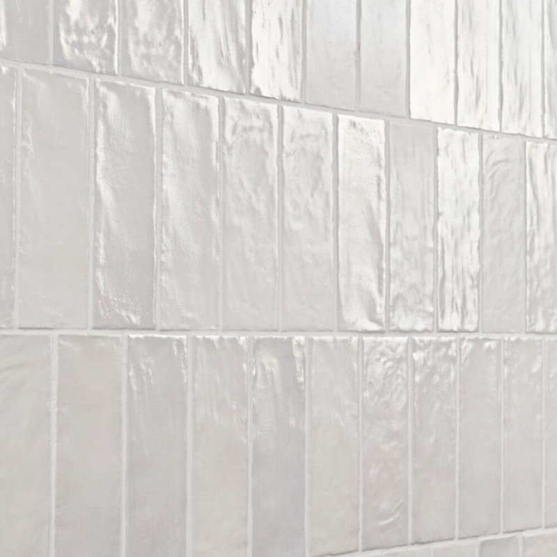 Montauk 2x8 Mixed Finish Ceramic Tile, Gin White