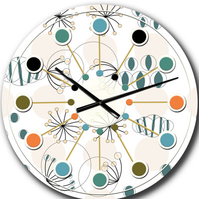 Modern abstract geometric pattern - Mid-Century Modern wall clock