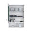 Armoire à pharmacie Vina avec porte miroir haute 29 po avec trois tablettes dissimulées et deux tablettes ouvertes-1191882186