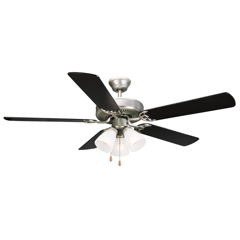 Kalona 52'' Ceiling Fan with Light Kit, Satin Nickel