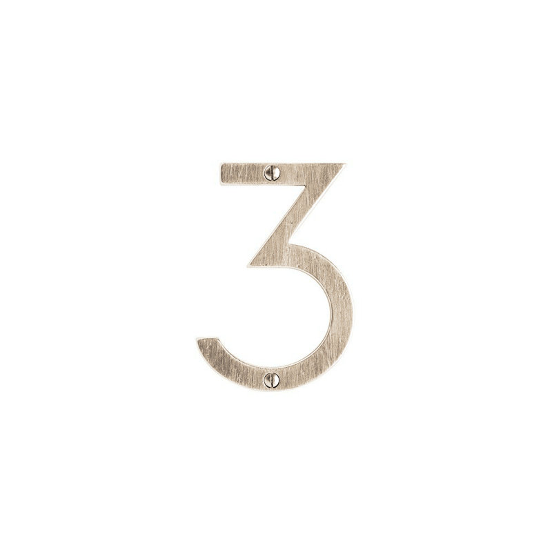 4" House Number, Silicon Bronze Brushed, 6, 2.75" H x 1.63" W x 0.25" D