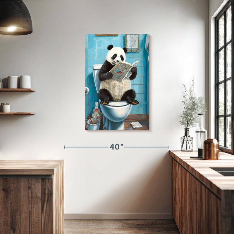 Ketti Panda On A Toilet, 36" H x 24" W