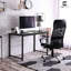 Bureau de travail moderne noir, bureau d'écriture de bureau à domicile peu encombrant, options multiples-51338309