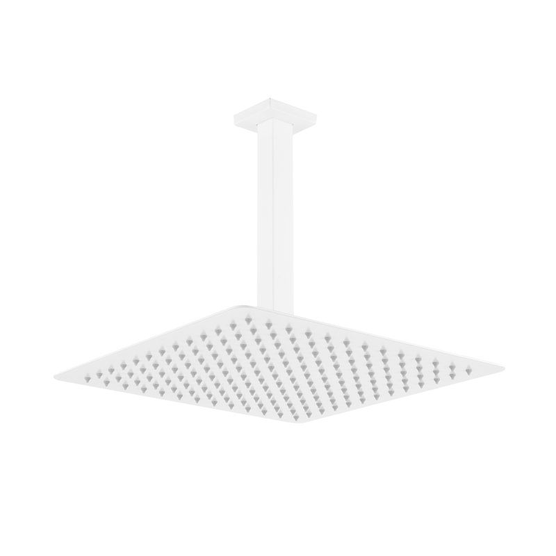 High Water Saving Showerhead - Stainless Steel, Bathroom Rainfall, Self-Cleaning White Rain Shower Head , Rainfall, Silver