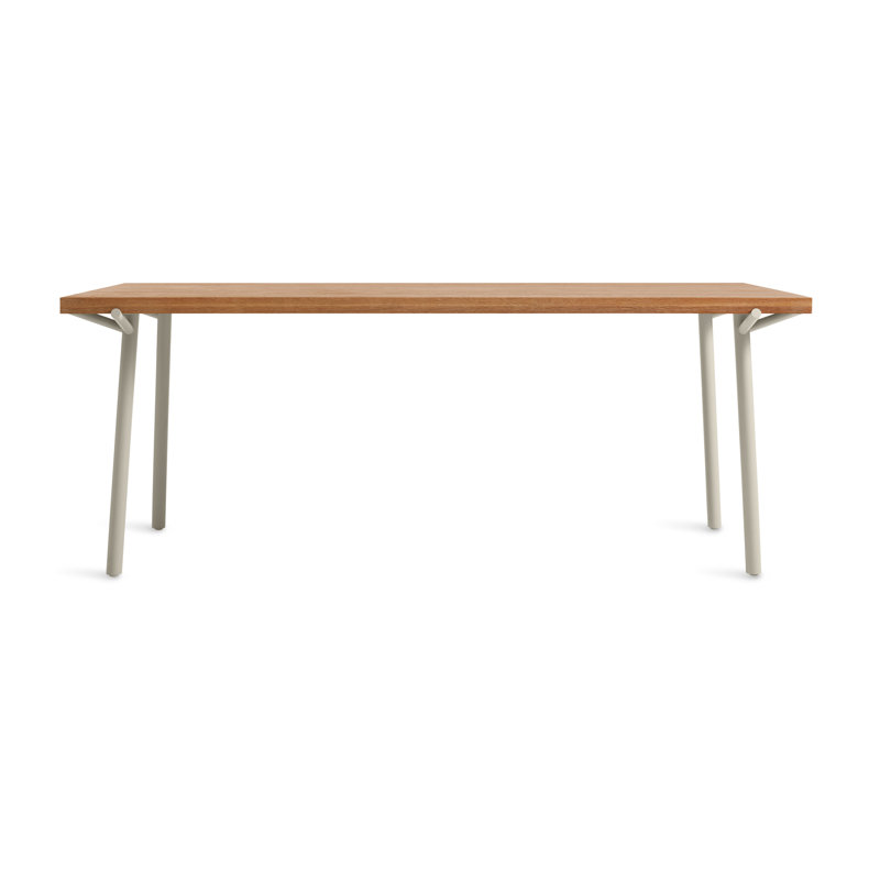 Branch Oak Solid Wood Top Dining Table, Oak, 33" W x 91" L, Gray