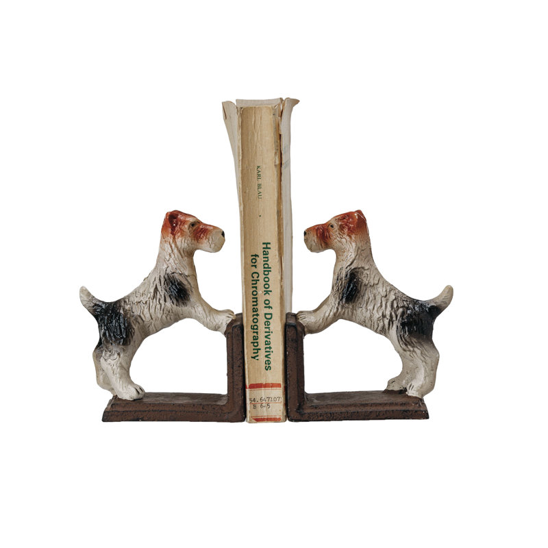 Cast Metal Jack Russell Terrier Bookends