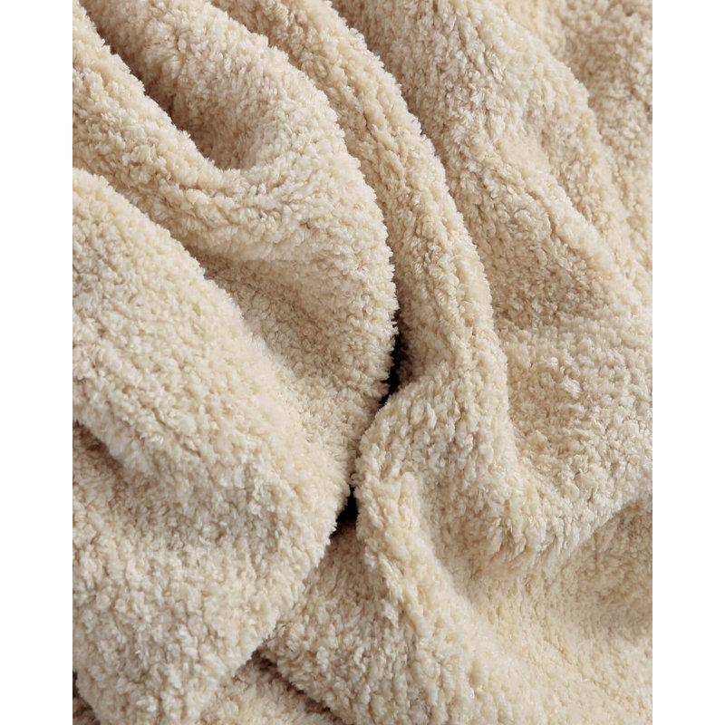 Sahara Tan Knitted Machine Washable Reversible Throw Blanket