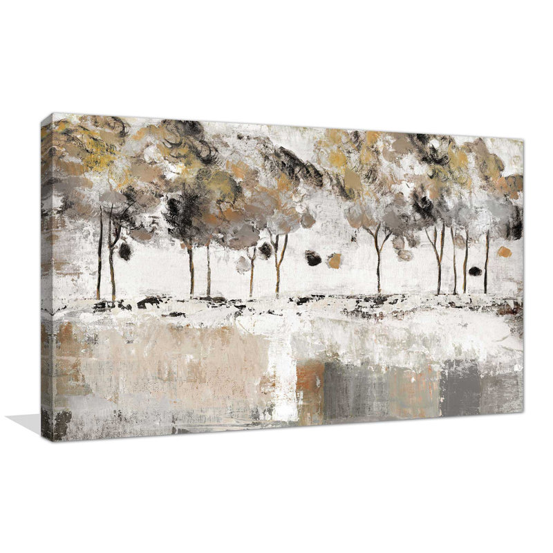 «Tree Panorama» par Tava Studios - Peinture, L 30 po x H 18 po, Toile tendue