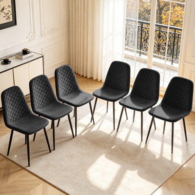 Velvet Modern Upholstered Dining Chair with Diamand Tufted