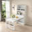 Buffet With Hutch And Foldable Dining Table, Storage Shelves, Side Hooks And A Cabinet With Sliding Doors