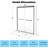 44-48" x 72" Double Sliding Glass Shower Door, 1/4" Tempered Glass, Semi-Frameless Matte Black-119733414