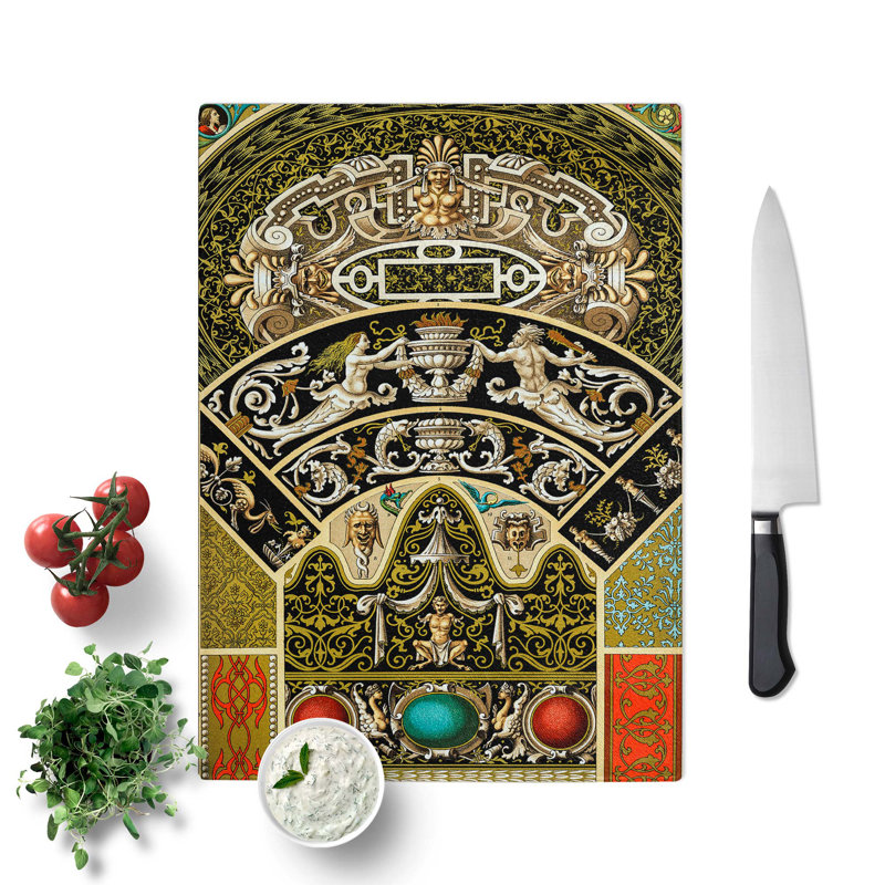 Tempered Glass a Striking Renaissance Chopping Board, 28.5 cm W x 39 cm L