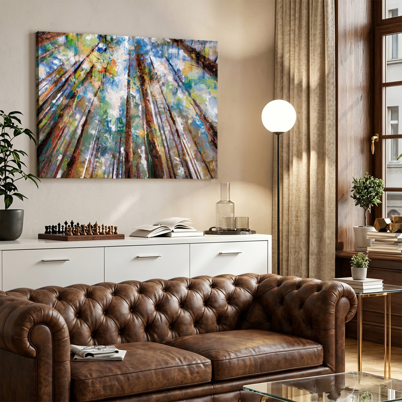 «Vibrant Tall Forest Trees», reproduction d'impression sur toile tendue, 20 x 30 po