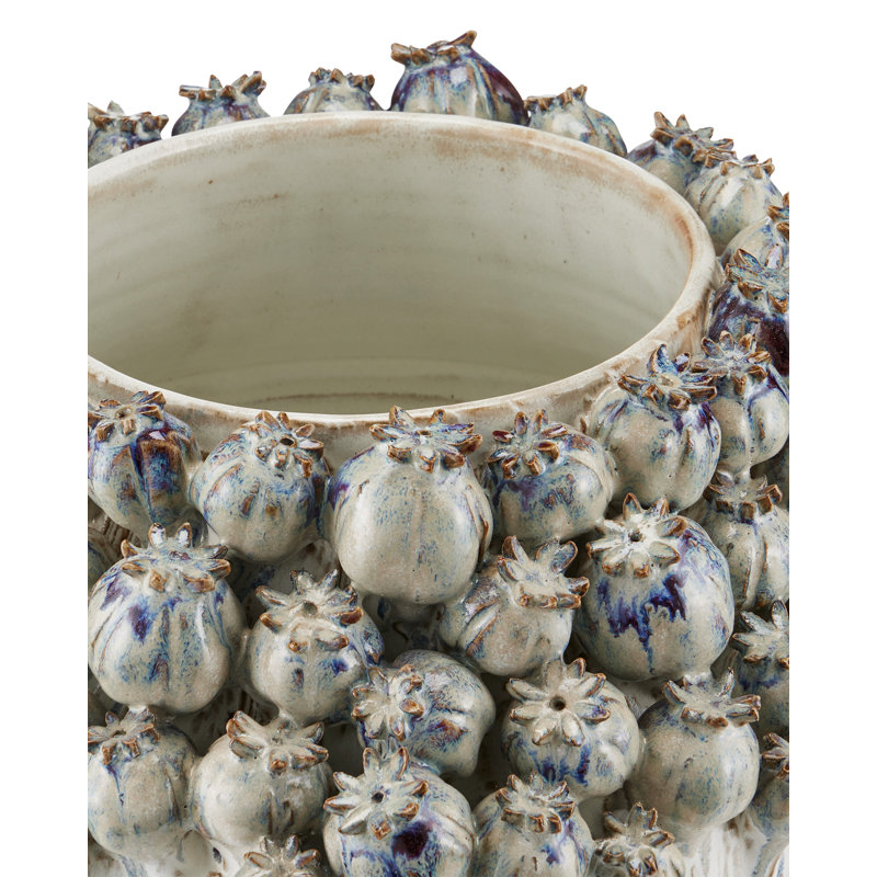 Poppy Pod Handmade Ceramic / Porcelain Table Vase, 15" H x 14.75" W x 14.75" D