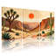 «Landscape & Nature Desert Landscape with Cactus and Sunset», ensemble de 3 impressions sur toile-1660862545