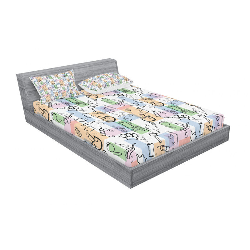 Microfiber Sheet Set, Queen Sheet Set with Fitted Sheet