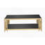 Table basse de 48 po de largeur avec plateau en verre trempé noir Woker Furniture