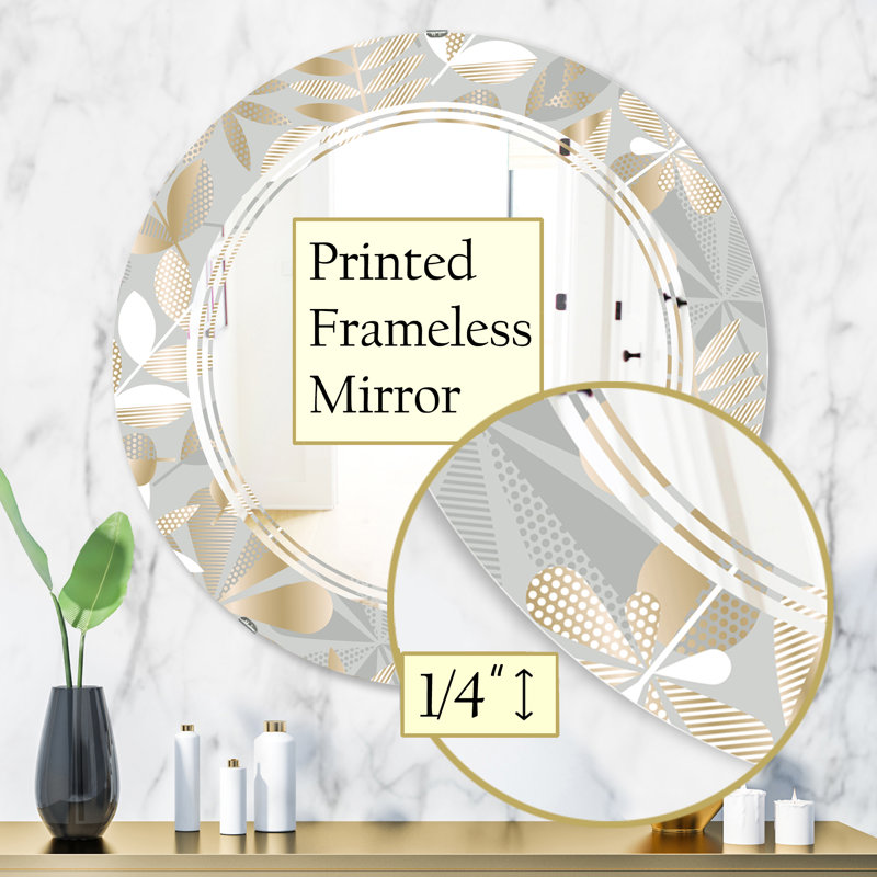 Triple C Cottage Americana Frameless Wall Mirror, 23.6" H x 23.6" W, Triple C Tropical Pattern VIII