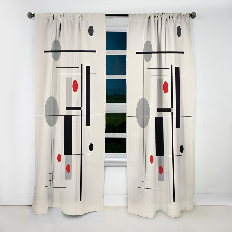 Hanro - Suprematism Curtain - Blackout Abstract Curtain - 1 Panels, L 52 po x L 63 po