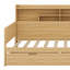 Lit de jour en bois avec tablettes de rangement, lit multifonctionnel avec deux tiroirs de rangement et bureau d'étude-1748805019