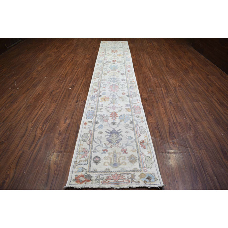 Oushak Collection, Transitional One-of-a-Kind Runner 2'7" X 15'6" Hand Knotted Area Rug
